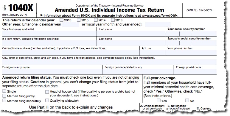 amendment form